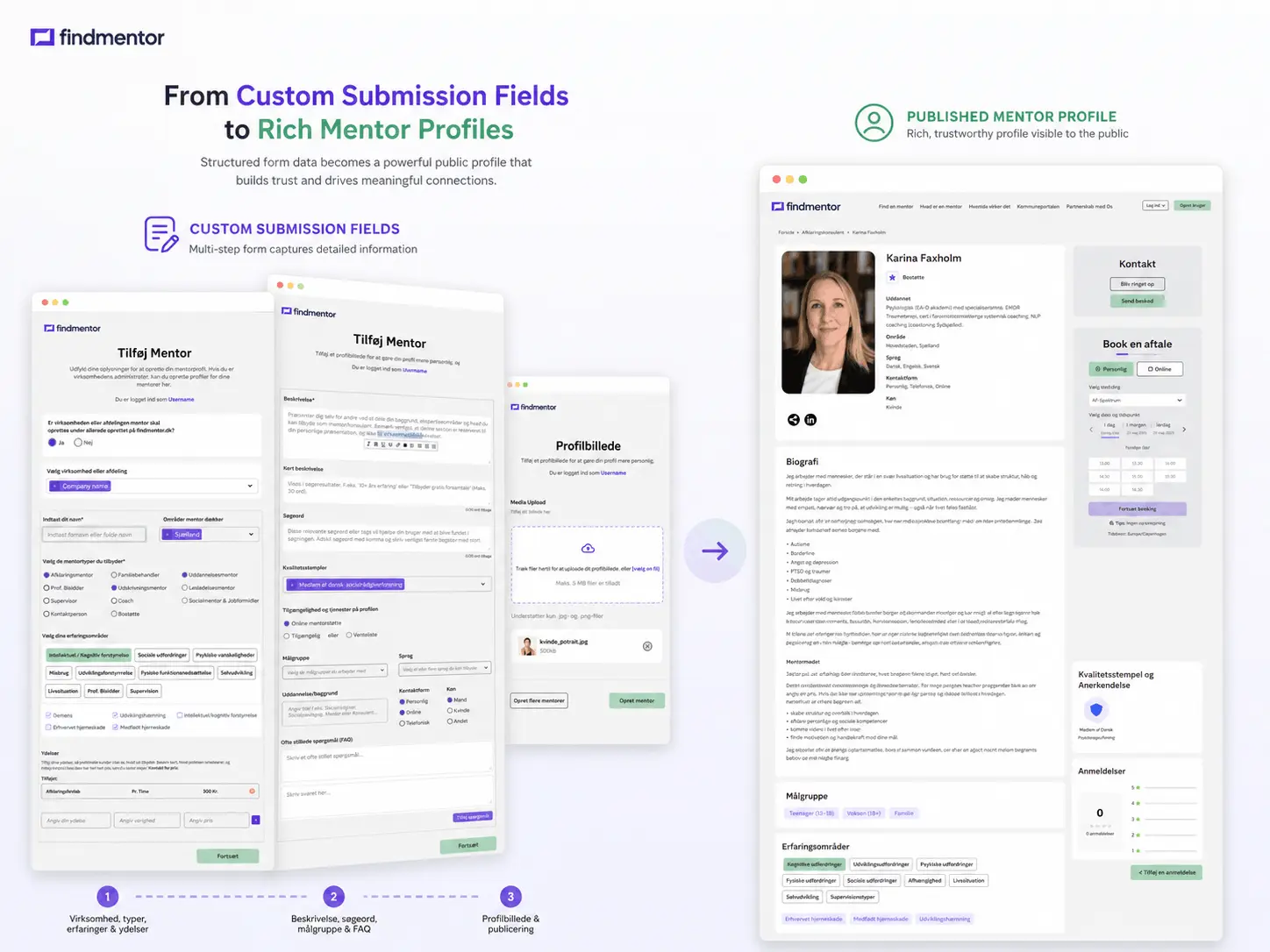 Custom mentor submission fields managed with Advanced Custom Fields in WordPress