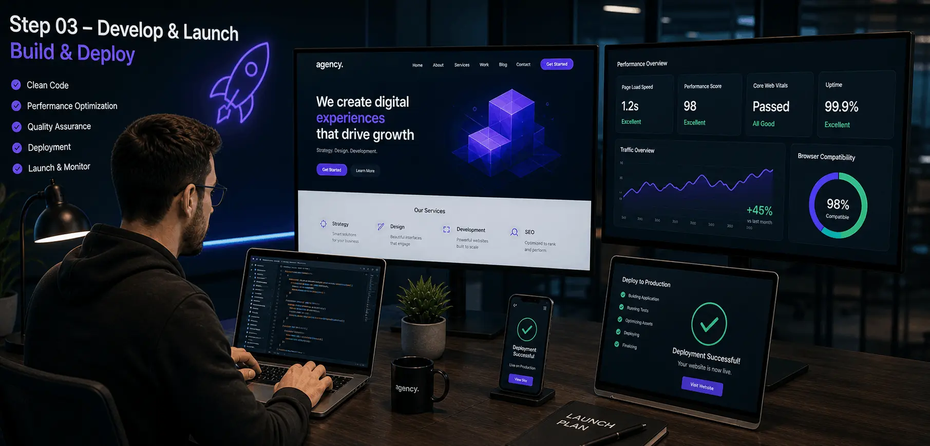 Develop test and launch website