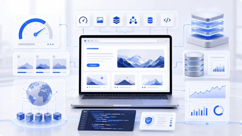Custom WordPress performance optimization with caching, CDN, clean code, database improvements, and faster website loading