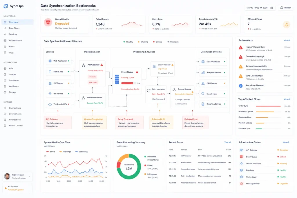 Enterprise database synchronization bottlenecks and system latency issues