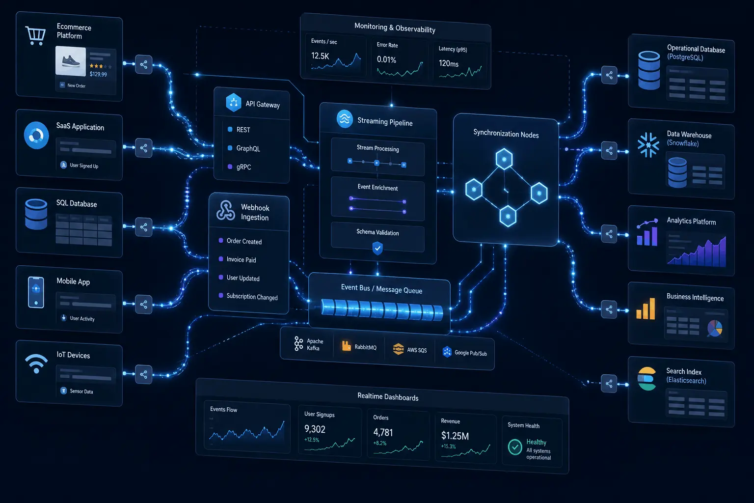 Real Time Data Synchronization for Scalable Platforms