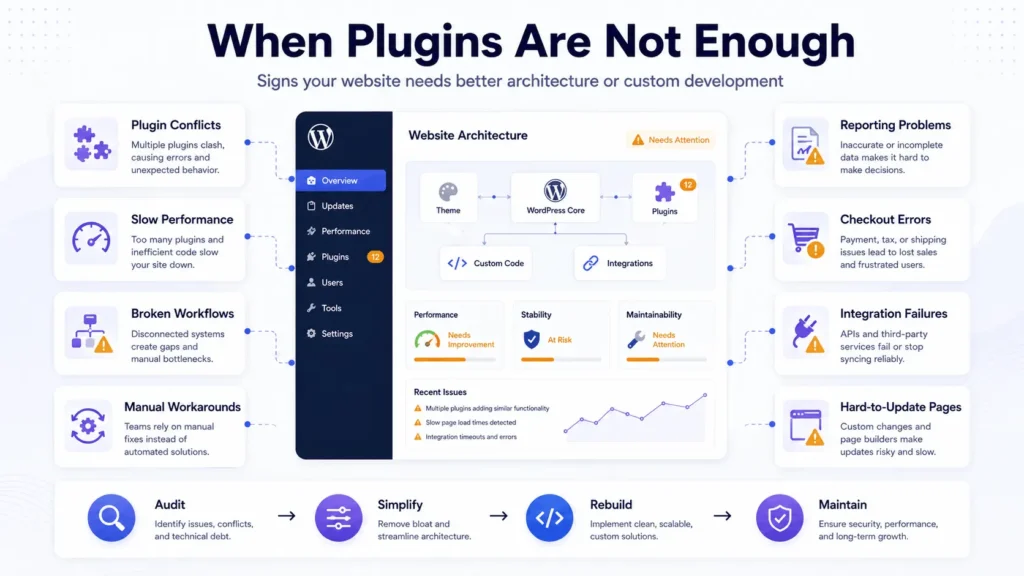 Signs plugins are not enough and better WordPress developer skills are needed for custom development